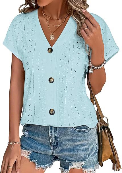 Damen genähte Bluse mit Knopfleiste Stalluxe