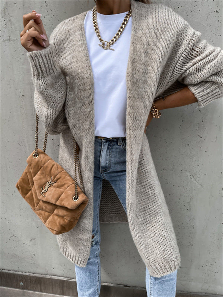 Damen Offene Strickjacke mit groben Maschen und lässigem Schnitt Stalluxe