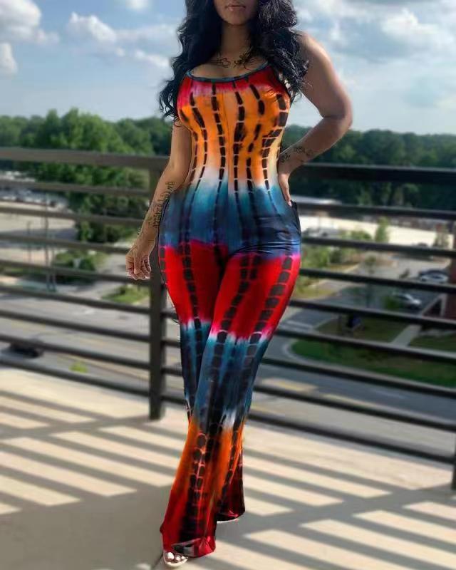 Damen ästhetischer Jumpsuit mit schickem Tie-Dye-Muster Stalluxe