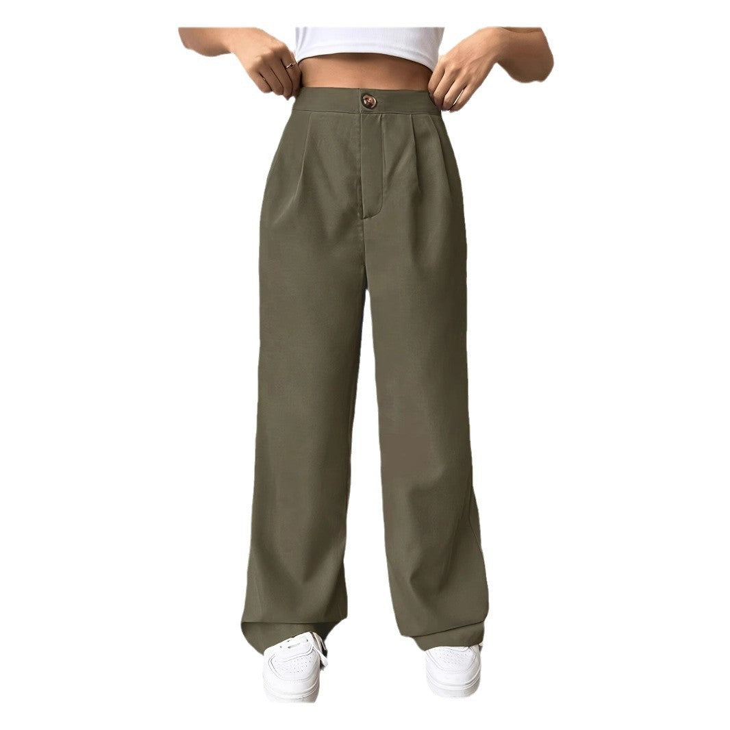 Damen elegante weit geschnittene Hochbund-Hosen Stalluxe