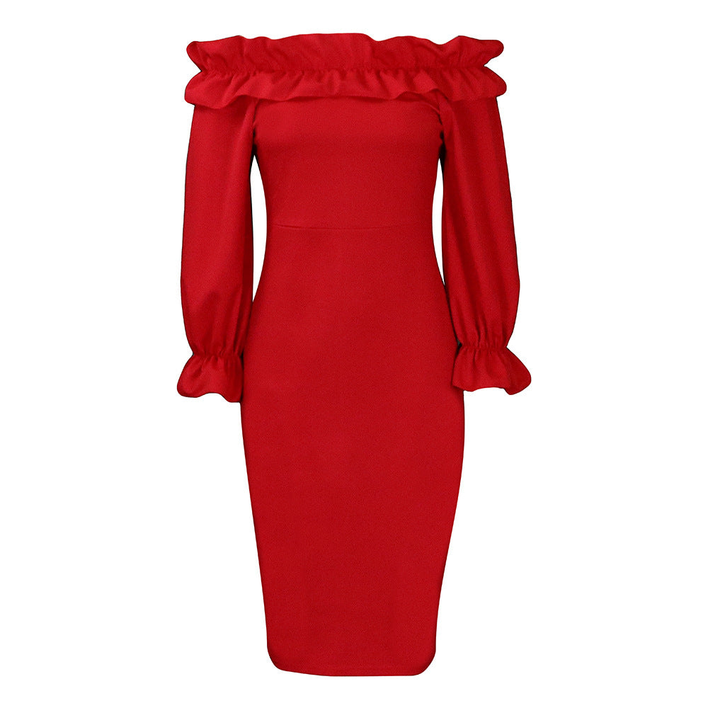 DamenElegantes Maxikleid mit Rüsche Stalluxe