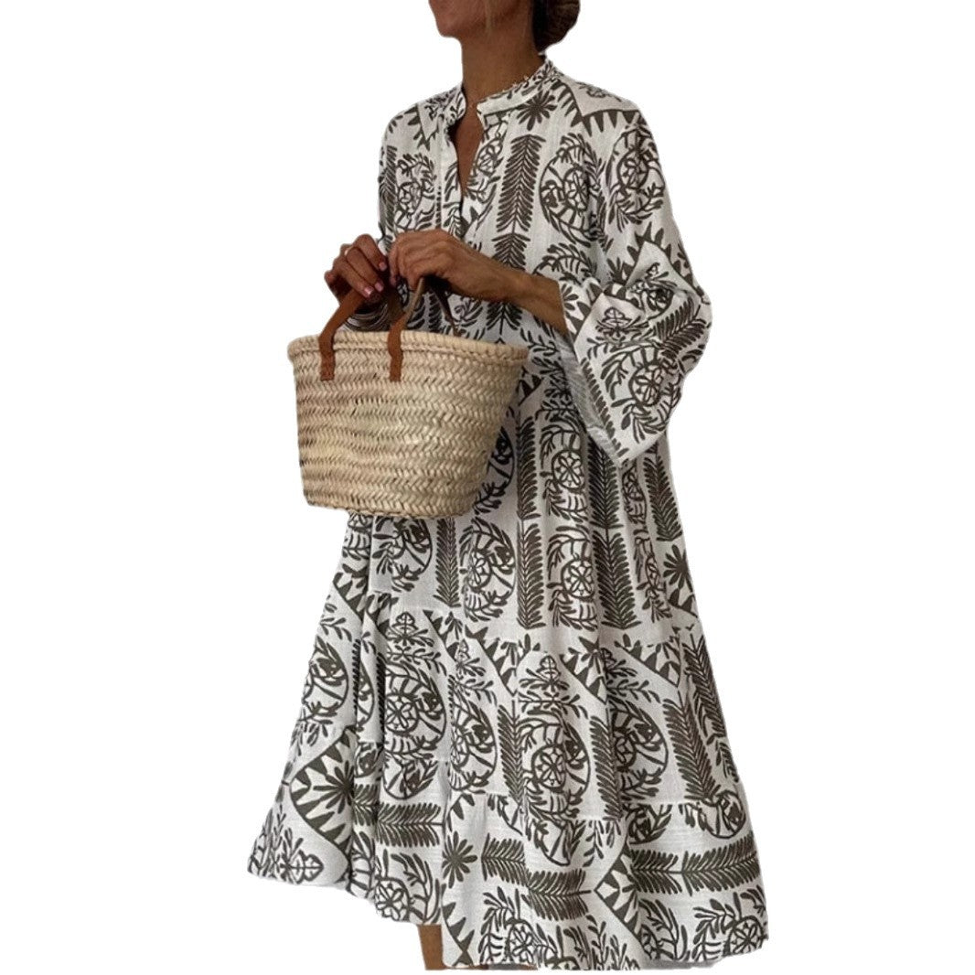 Damen Tunika-Kleid mit floralem Design und lockerer Passform Stalluxe