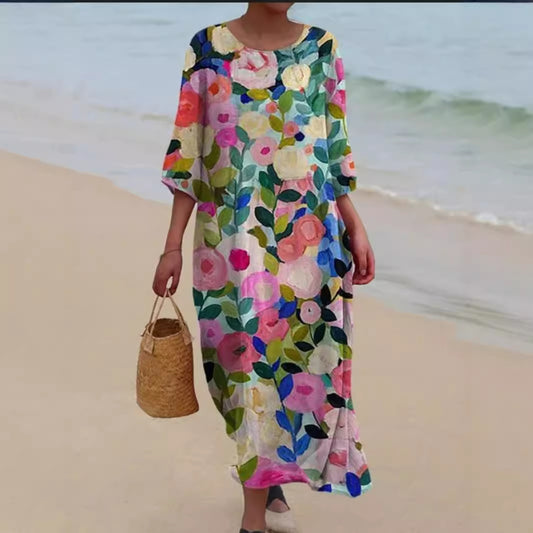 Damen Maxikleid mit floralem Design und lässigem Schnitt Stalluxe