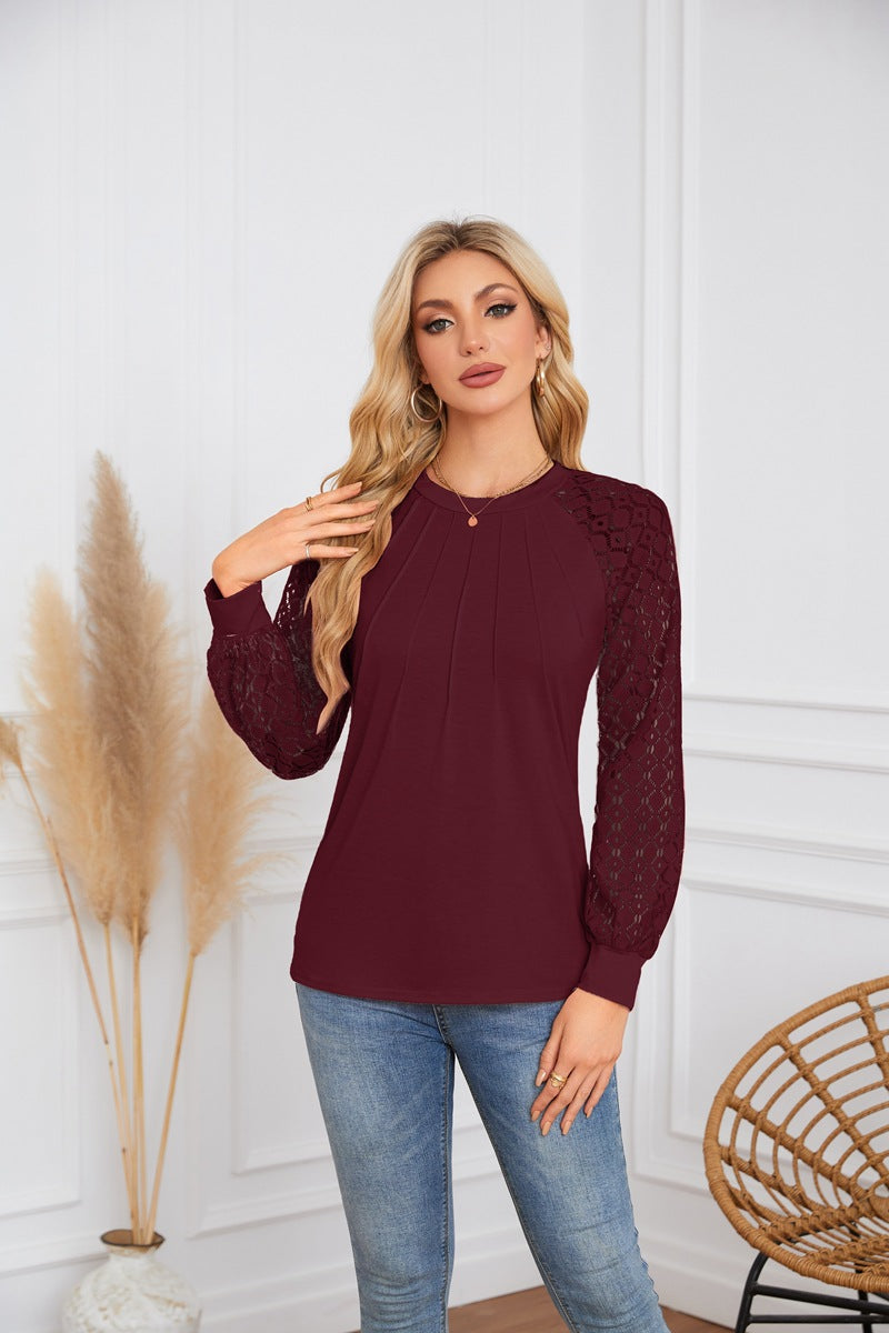 Damen Elegantes und atmungsaktives Oberteil mit Spitze Stalluxe