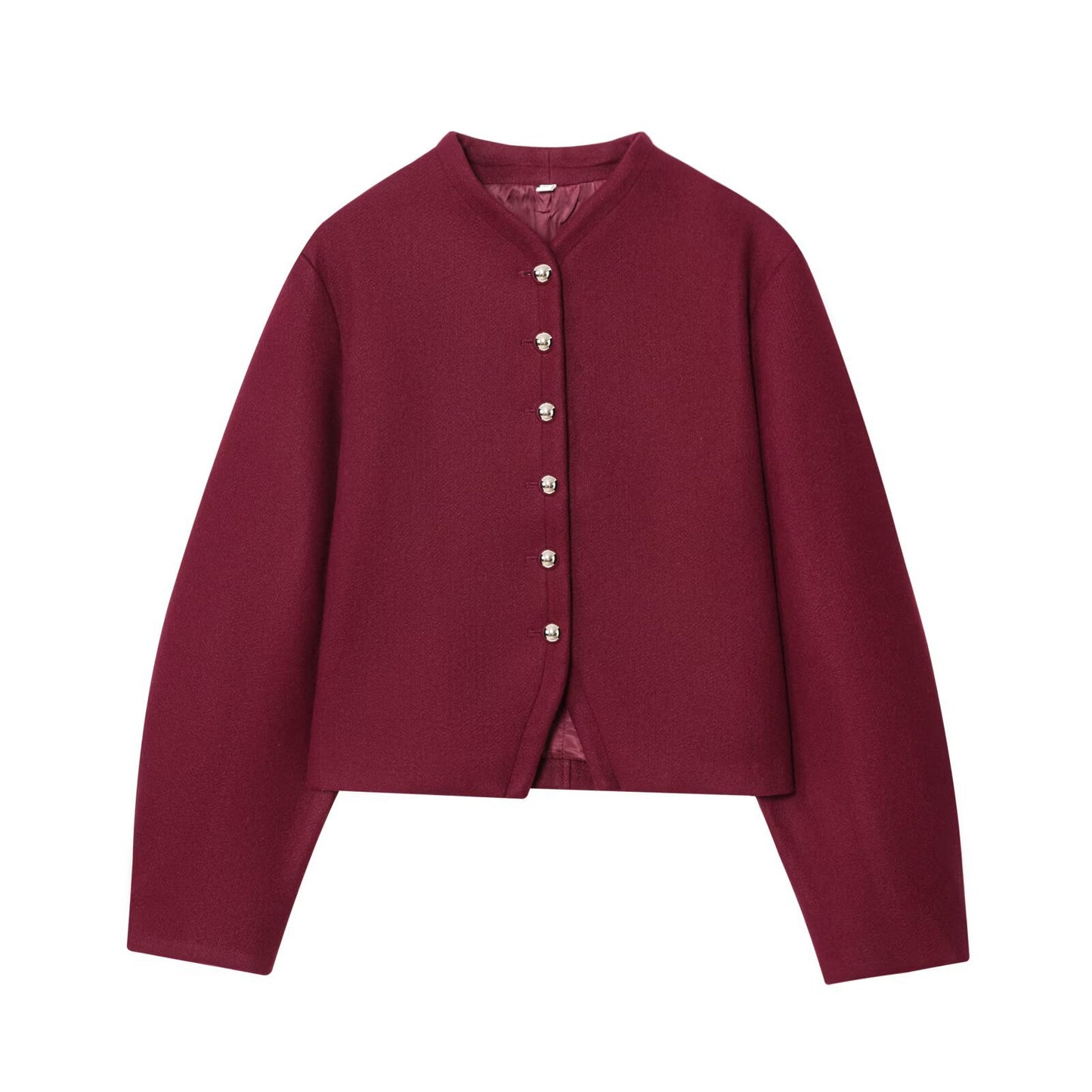 Damen elegante Kurzjacke mit Knopfverschluss und modernem Stoff Stalluxe