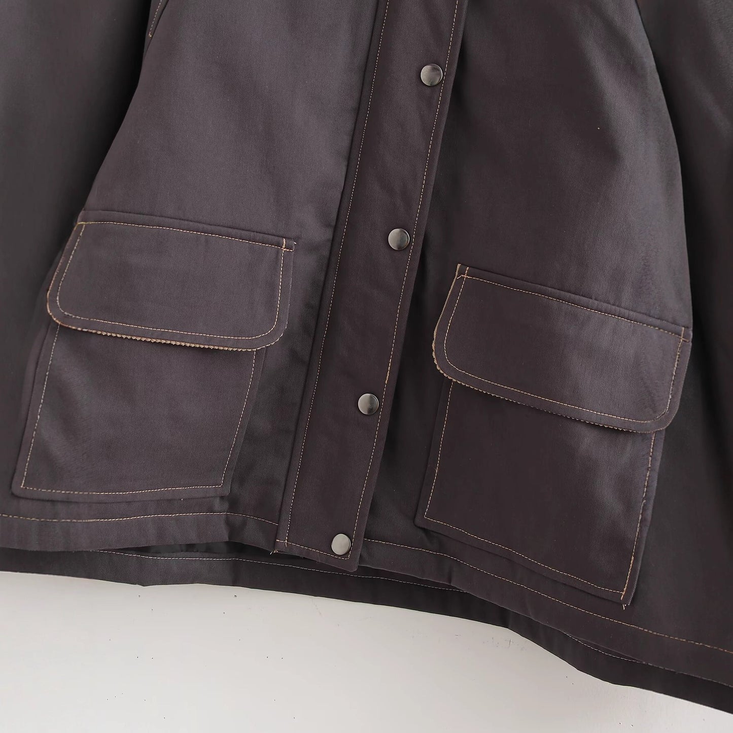 Damen lässige Übergangsjacke mit stylishem Cordkragen und praktischen Taschen Stalluxe