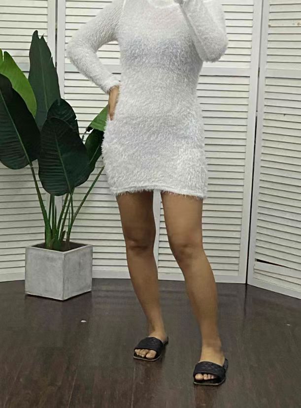 Damen figurbetontes gestricktes Kleid Stalluxe