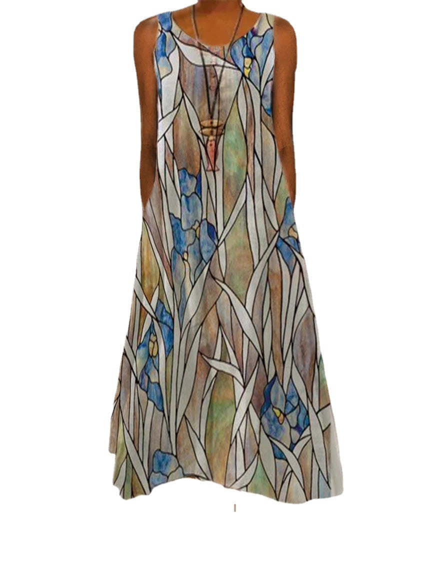 Damen Maxikleid mit floralem Druck und komfortablem Schnitt Stalluxe