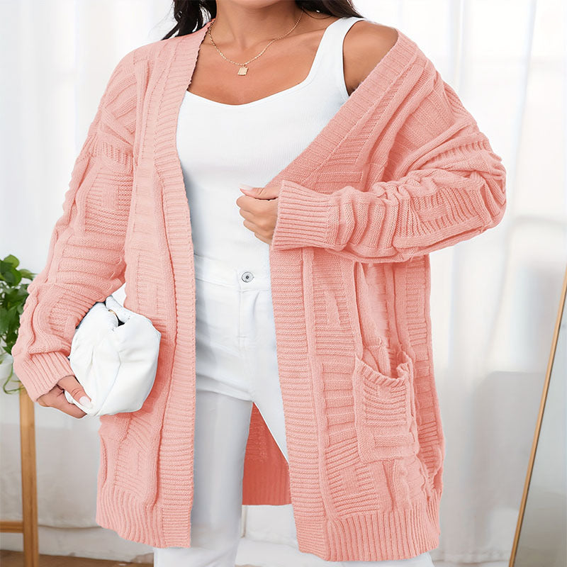 Damen Strickjacke mit strukturiertem Muster und praktischen Taschen Stalluxe