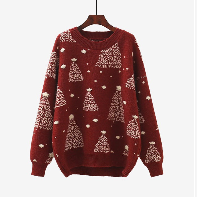 Damen Gemütlicher Weihnachtspullover mit kreativem Muster Stalluxe