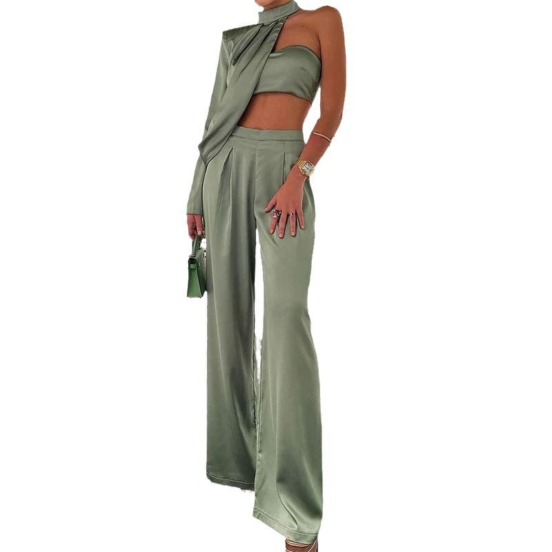 Damen Zwei-Teiliges Set mit schulterfreiem Oberteil und hohem Taillenrock Stalluxe