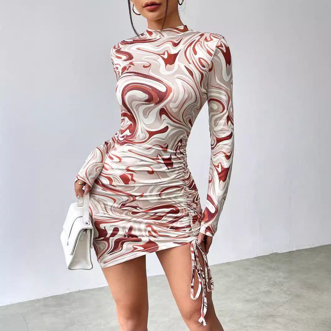 Damen Figurbetontes Minikleid mit marbled Design Stalluxe