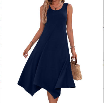 Damen asymmetrisches Sommerkleid mit weitem Schnitt Stalluxe