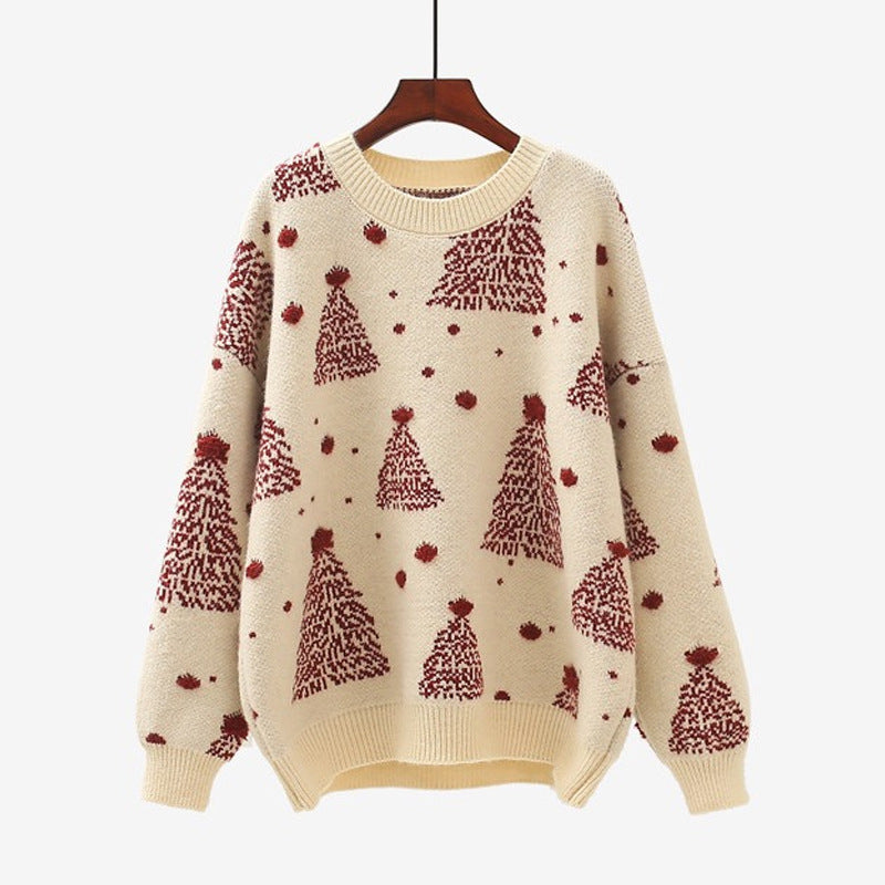 Damen Gemütlicher Weihnachtspullover mit kreativem Muster Stalluxe