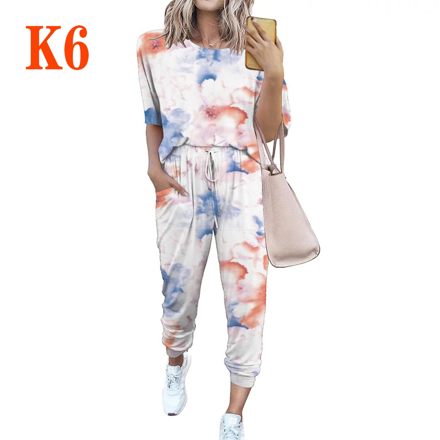 Damen Leichter Freizeit-Jumpsuit mit einem auffälligen Batik-Muster und praktischen Taschen Stalluxe