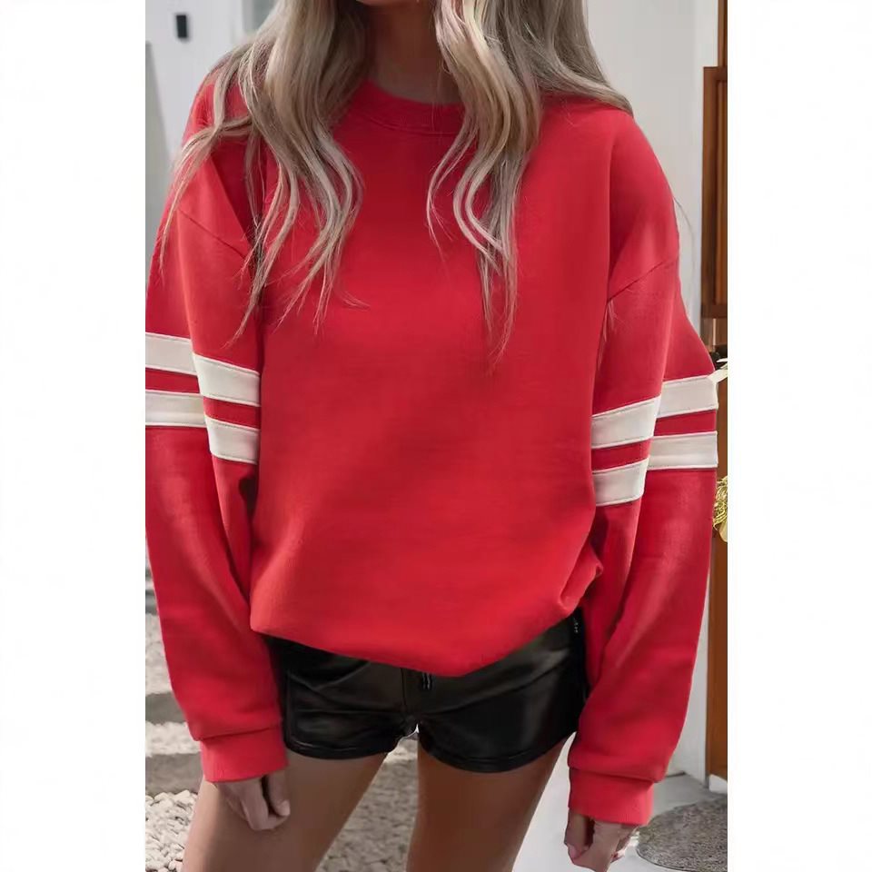 Damen Sportlicher Oversized Pullover mit Streifenakzenten und lässigem Schnitt Stalluxe