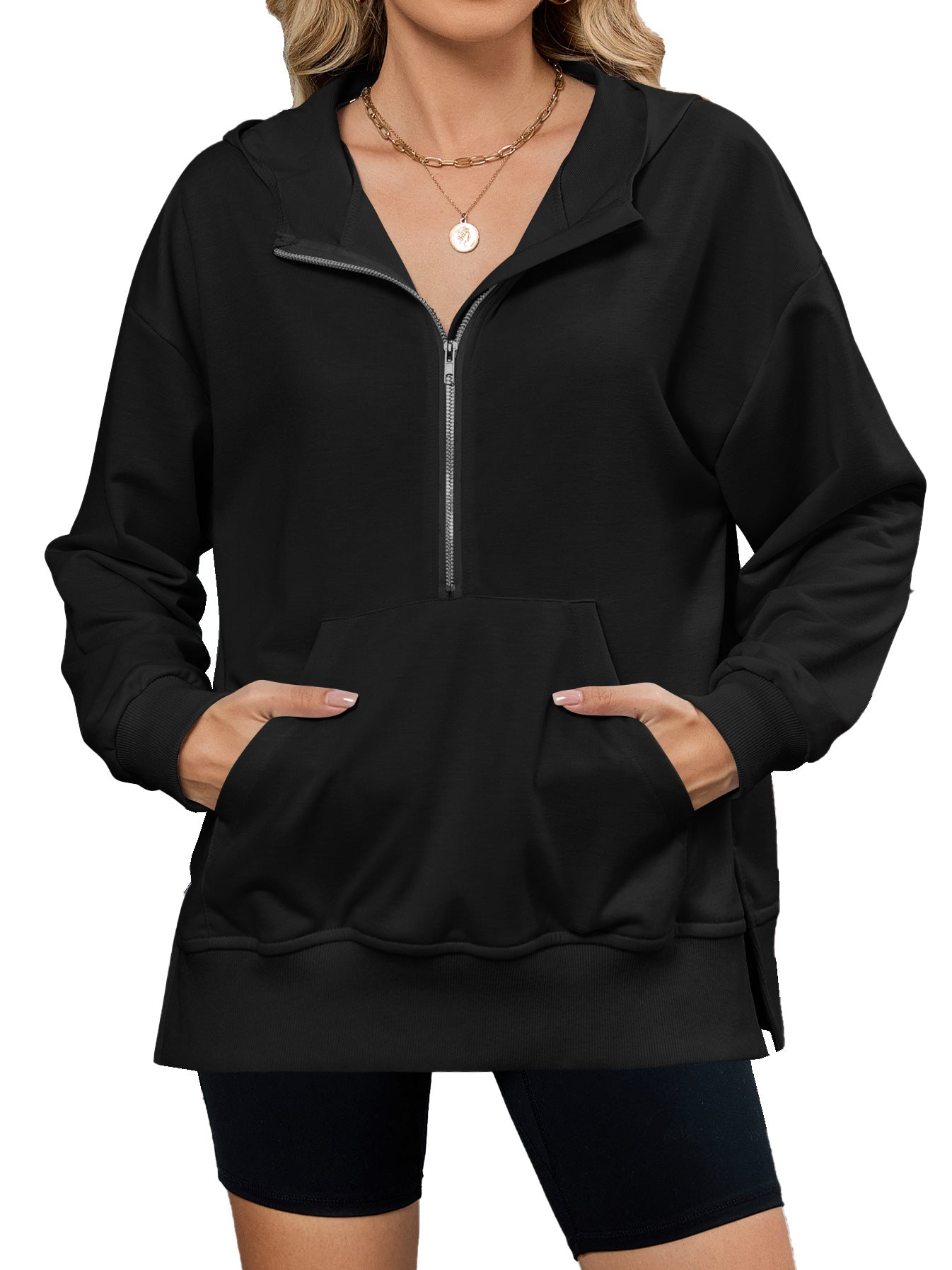 Damen Kapuzenpullover mit durchgehendem Reißverschluss und Taschen Stalluxe