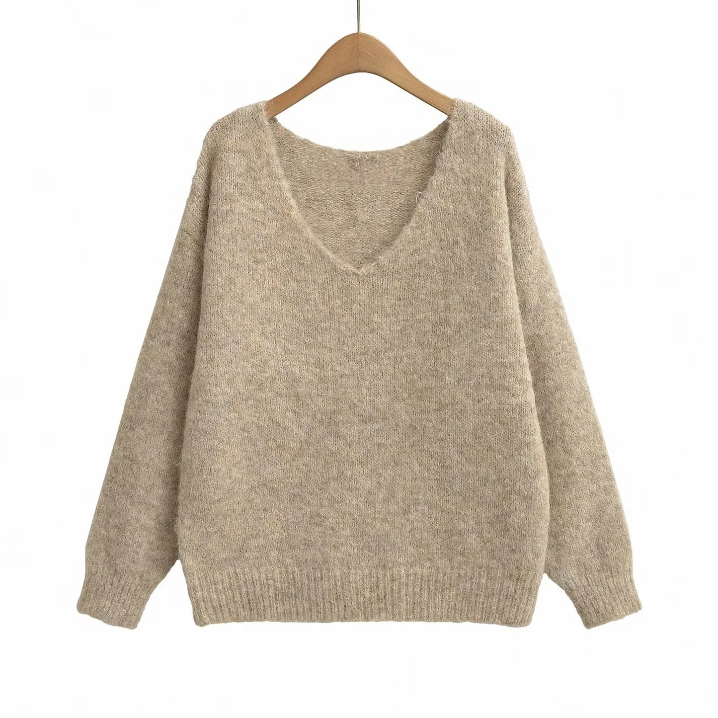 Damen Oversized V-Ausschnitt Pullover aus weichem Strick Stalluxe
