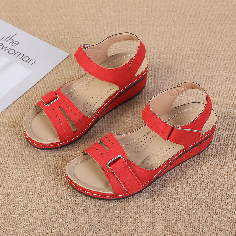 Damen Wedge-Sandalen mit anatomischem Fußbett und verstellbaren Riemen Stalluxe