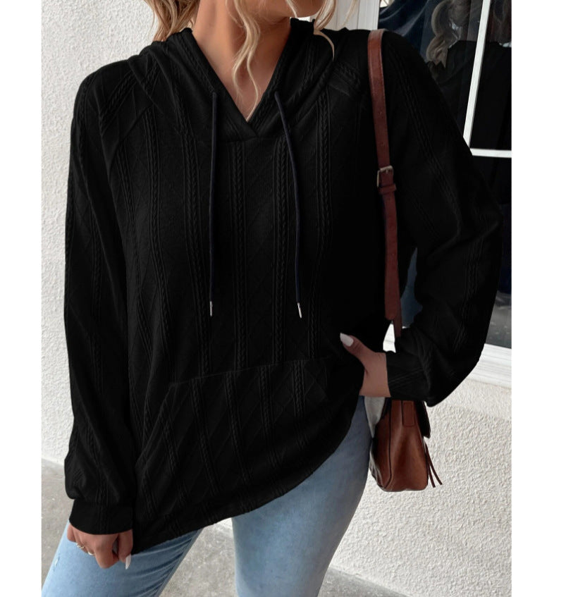 Women's Cozy Textured Pullover Hoodie Stalluxe