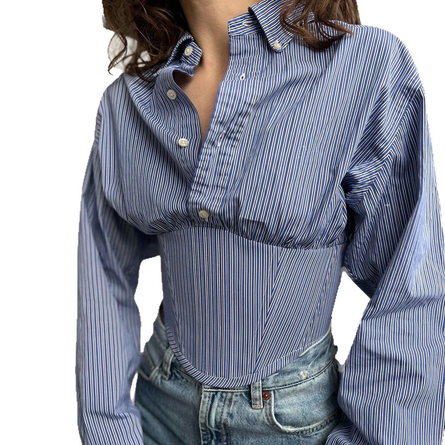 Damen Cork-Top mit tailliertem Design und klassische Streifen Stalluxe