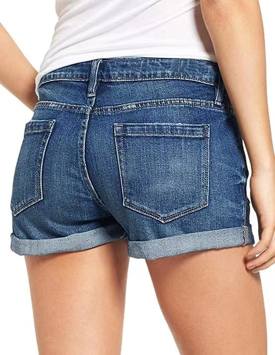 Damen trendige Destroyed Jeans-Shorts Stalluxe