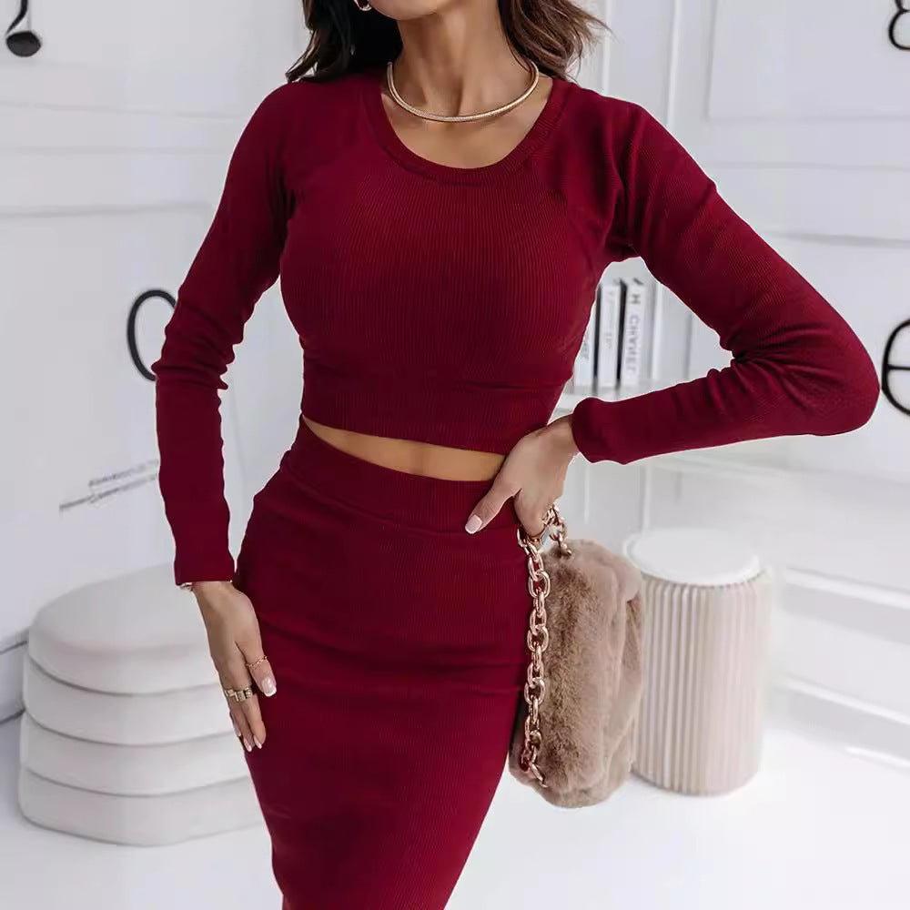 Damen Modischer Crop-Pullover aus Rippenmaterial Stalluxe