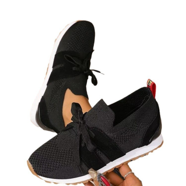 Damen Sportliche Sneakers mit atmungsaktivem Strickmaterial und elegantem Schnürsystem Stalluxe