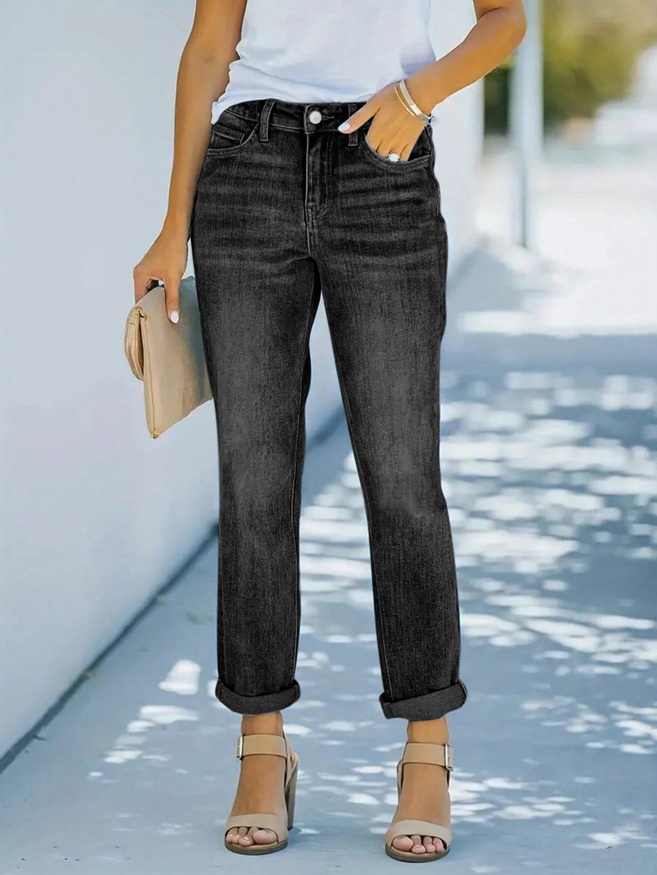 Damen High-Waist Jeans im lässigen Boyfriend-Stil Stalluxe