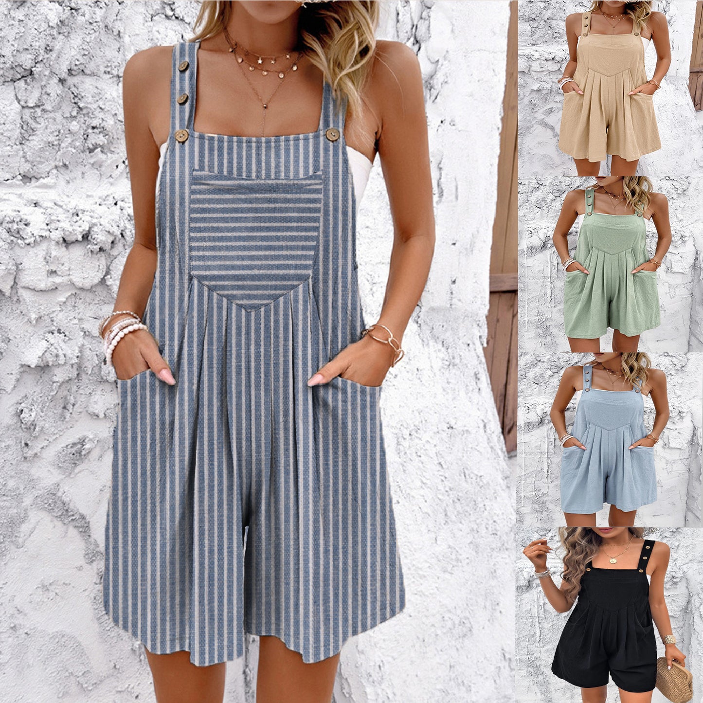 Damen Overall mit Taschen und Knopfdetails Stalluxe