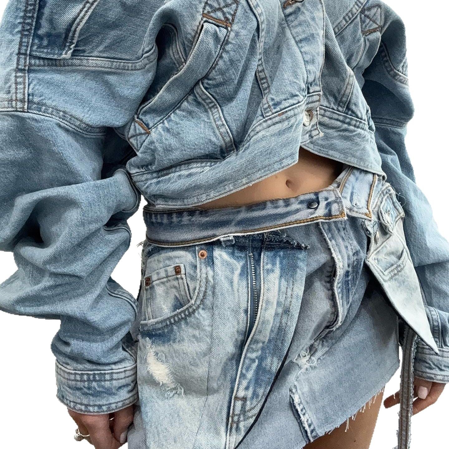 Damen Denim-Jacke mit lässigem Schnitt und modischen Destroyed-Details Stalluxe