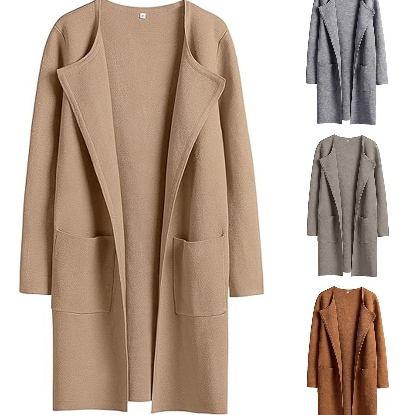 Damen Strickmantel mit lässigem Schnitt und praktischen Taschen Stalluxe
