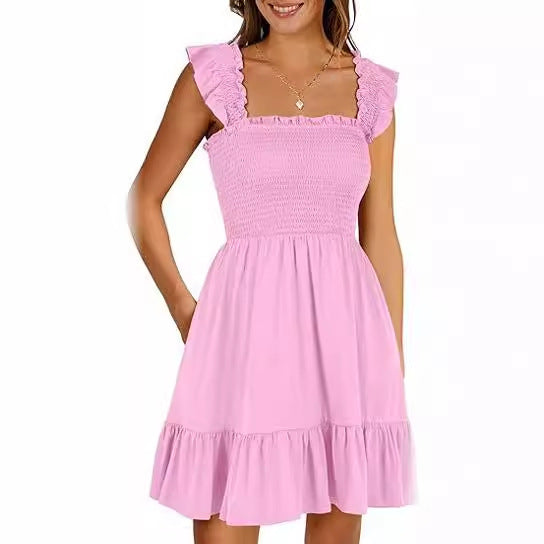 Damen Sommerliches Minikleid mit Rüschendetails und taillierter Passform Stalluxe