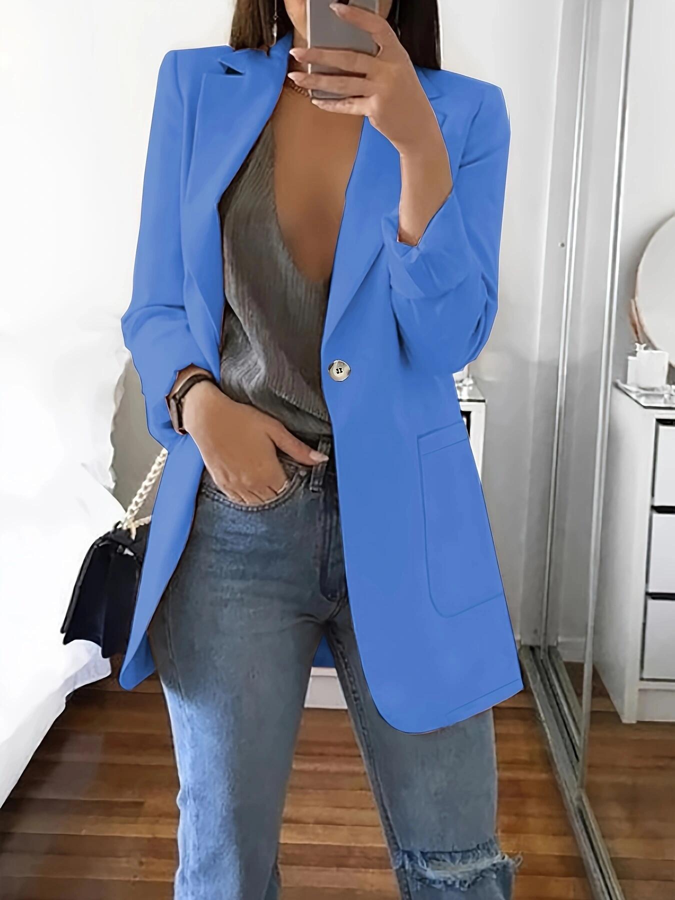 Damen Eleganter Blazer mit doppelter Knopfleiste und praktischen Taschen Stalluxe