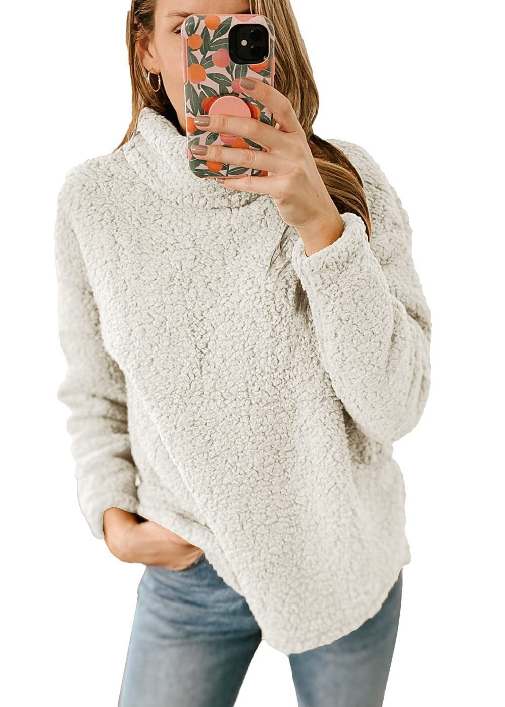 Damen kuscheliger Fleece-Pullover mit hohem Kragen Stalluxe