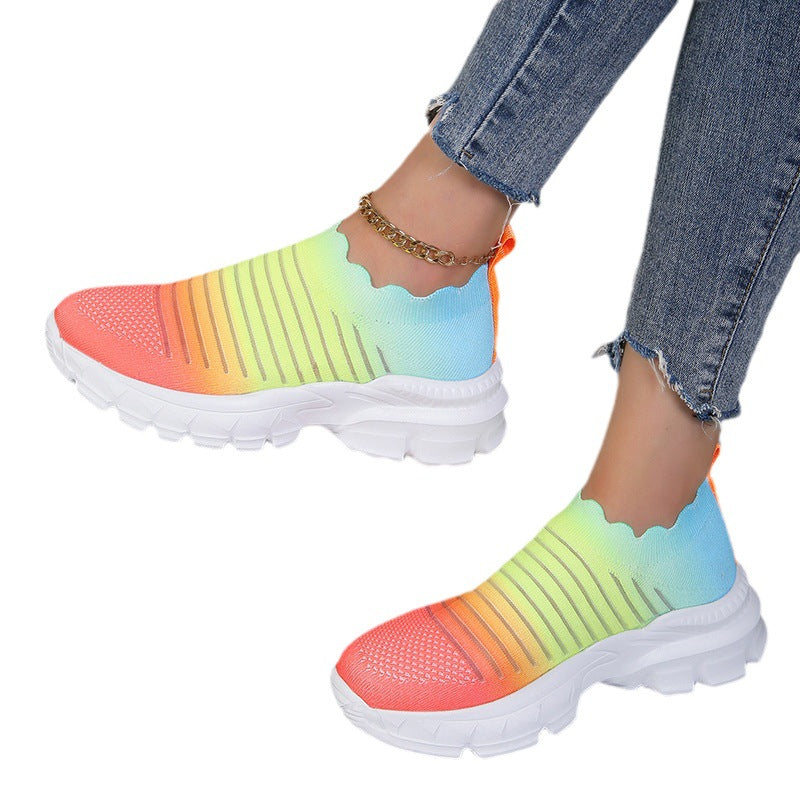 Damen Sportliche Slip-On Sneakers mit innovativem Farbverlauf Stalluxe