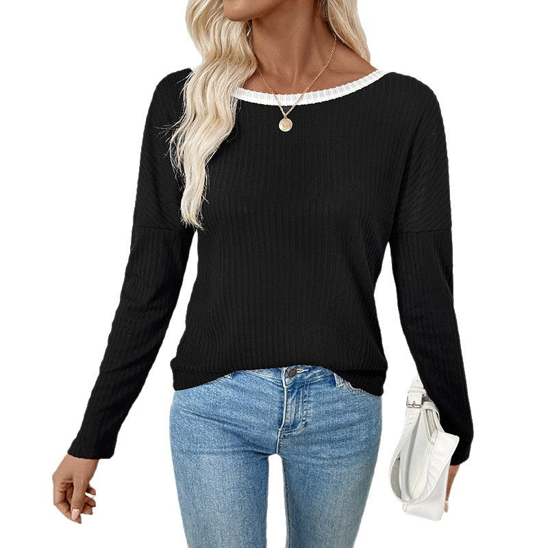 Damen Langarmshirt mit tiefem V-Ausschnitt und Schleifenverzierung Stalluxe