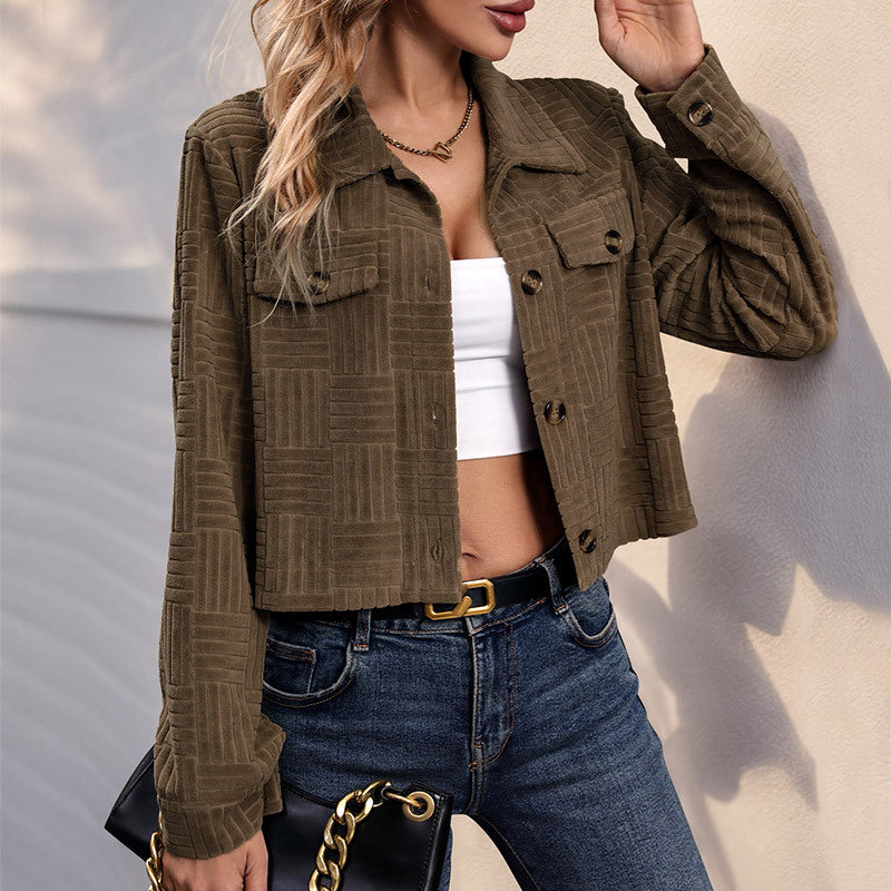 Damen Kurzjacke mit strukturiertem Korddesign Stalluxe