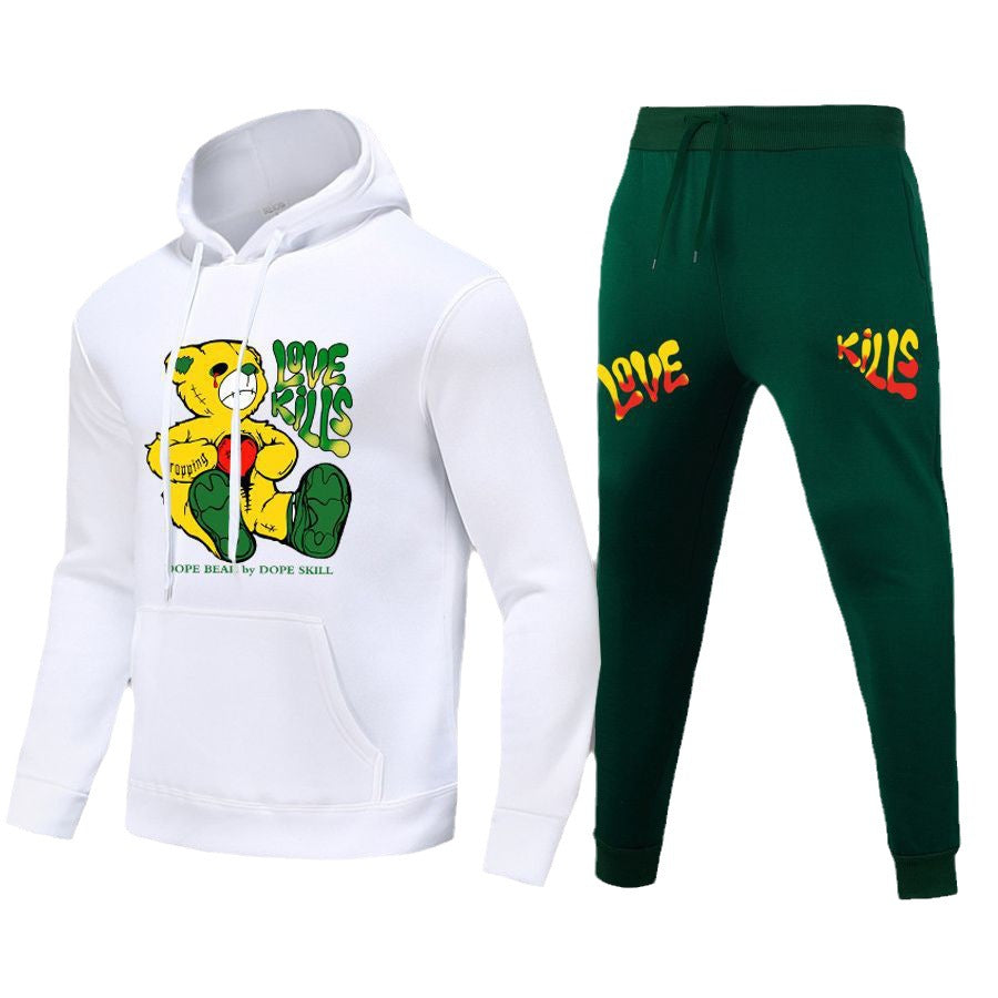 Damen Kapuzenpullover und Jogginghose Set mit trendigem Druckdesign Stalluxe