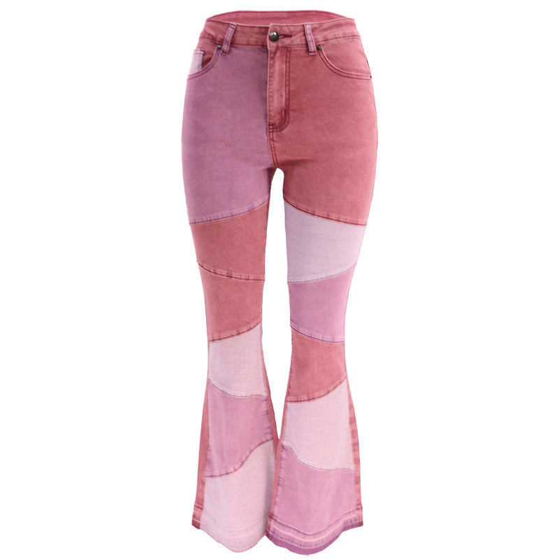 Damen Flared Jeans im eleganten Patchwork-Design Stalluxe