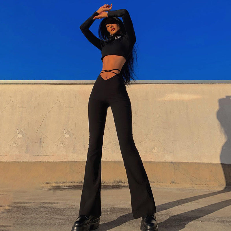 Damen enganliegendes Set mit Cross-Over-Details Stalluxe