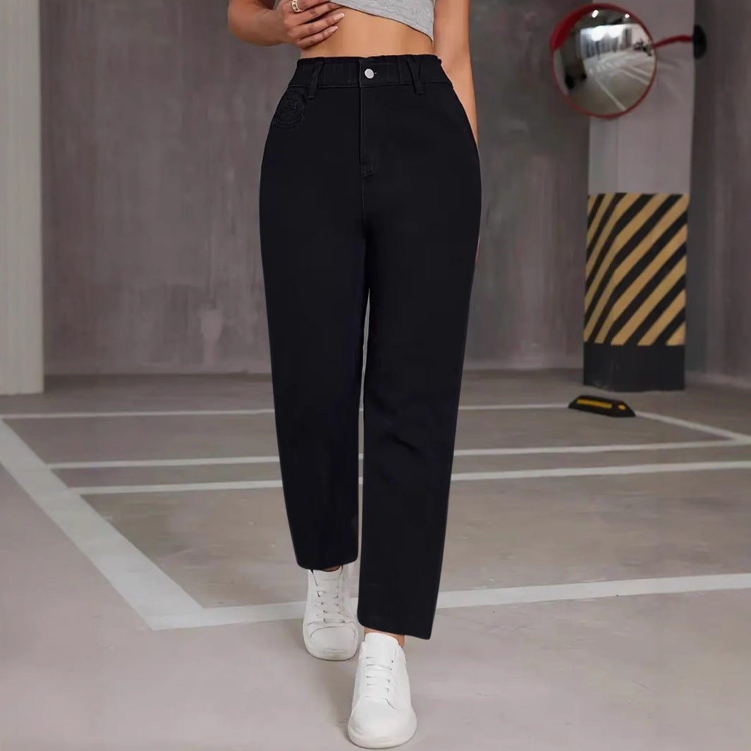 Damen Freizeithose im zurückhaltenden Vintage-Stil mit hohem Bund Stalluxe