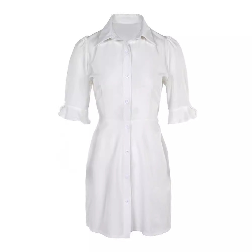 Damen Hemdblusenkleid mit schickem Kragen und praktischen Seitentaschen Stalluxe