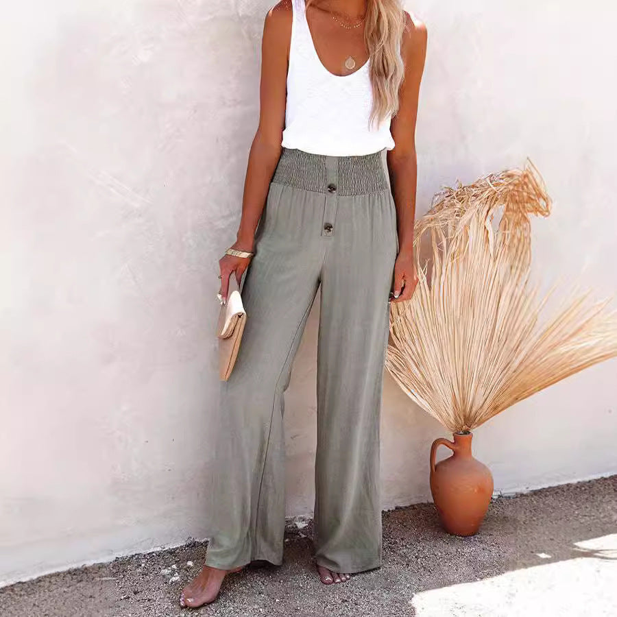 Damen Hoch geschnittene, weit geschnittene Sommerhose Stalluxe
