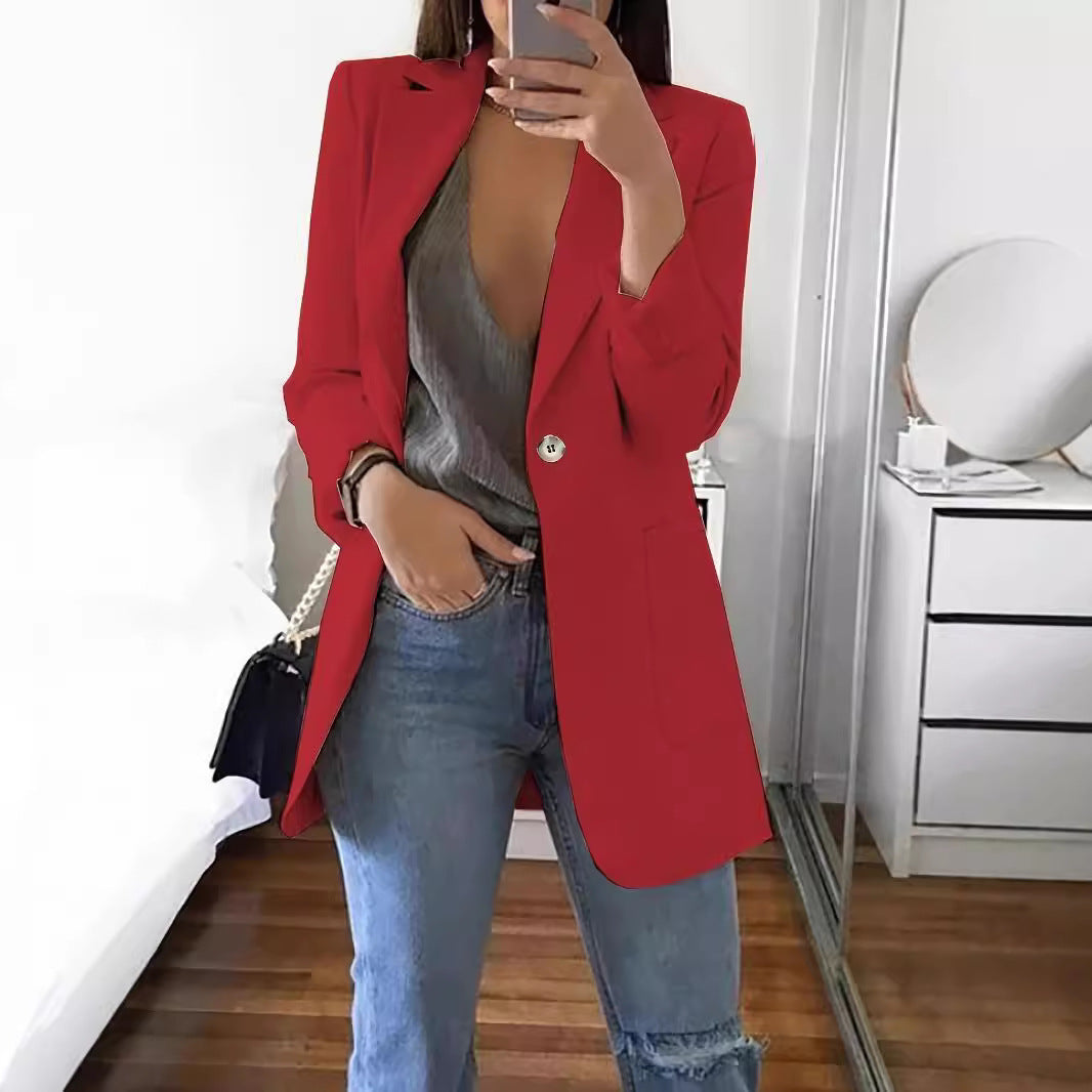 Damen Eleganter Blazer mit doppelter Knopfleiste und praktischen Taschen Stalluxe