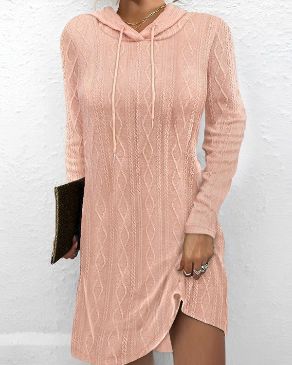 Women's Hooded Knit Sweater Dress Stalluxe