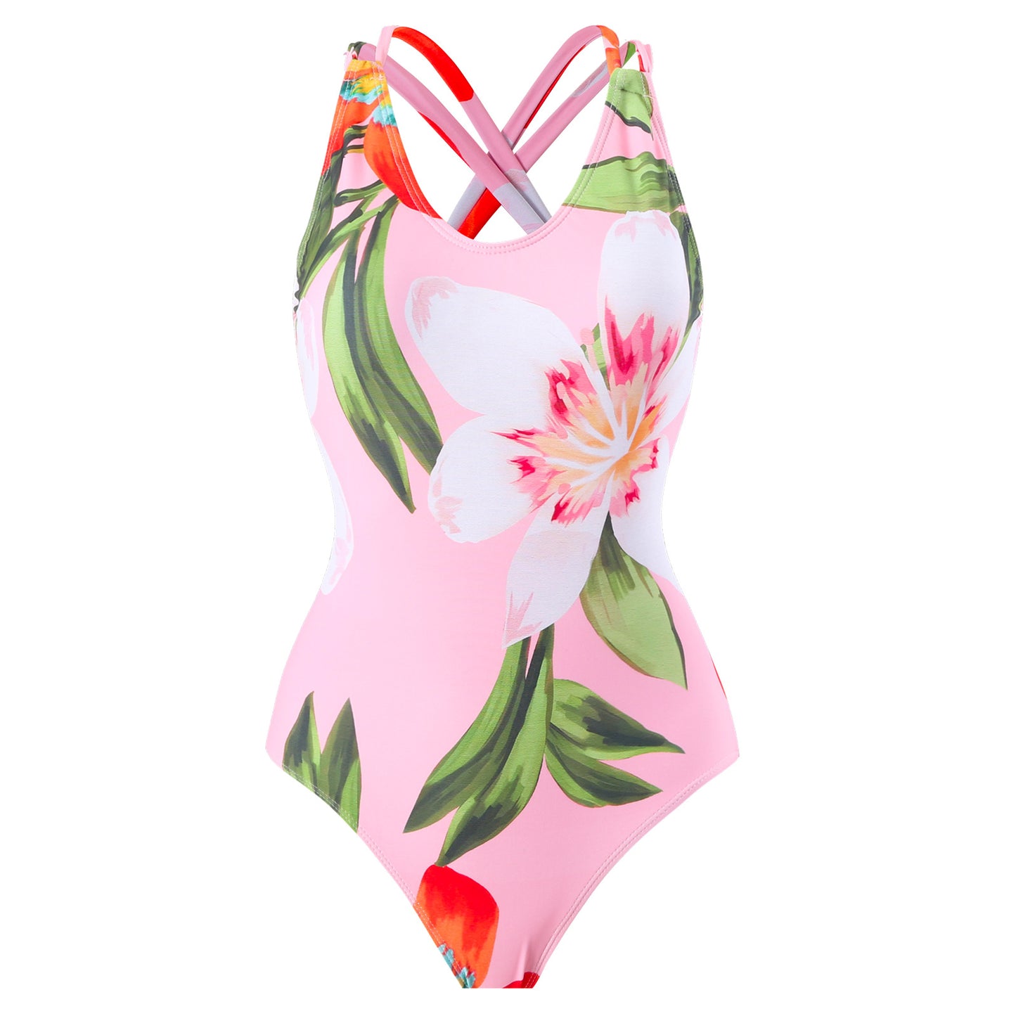 Damen Badeanzug mit kreativem Floral-Design und elegantem Wickelrock Stalluxe