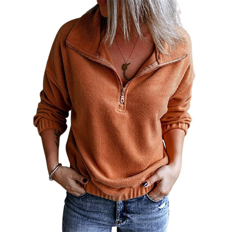 Damen Fleece Pullover mit halbem Reißverschluss und lässigem Schnitt Stalluxe