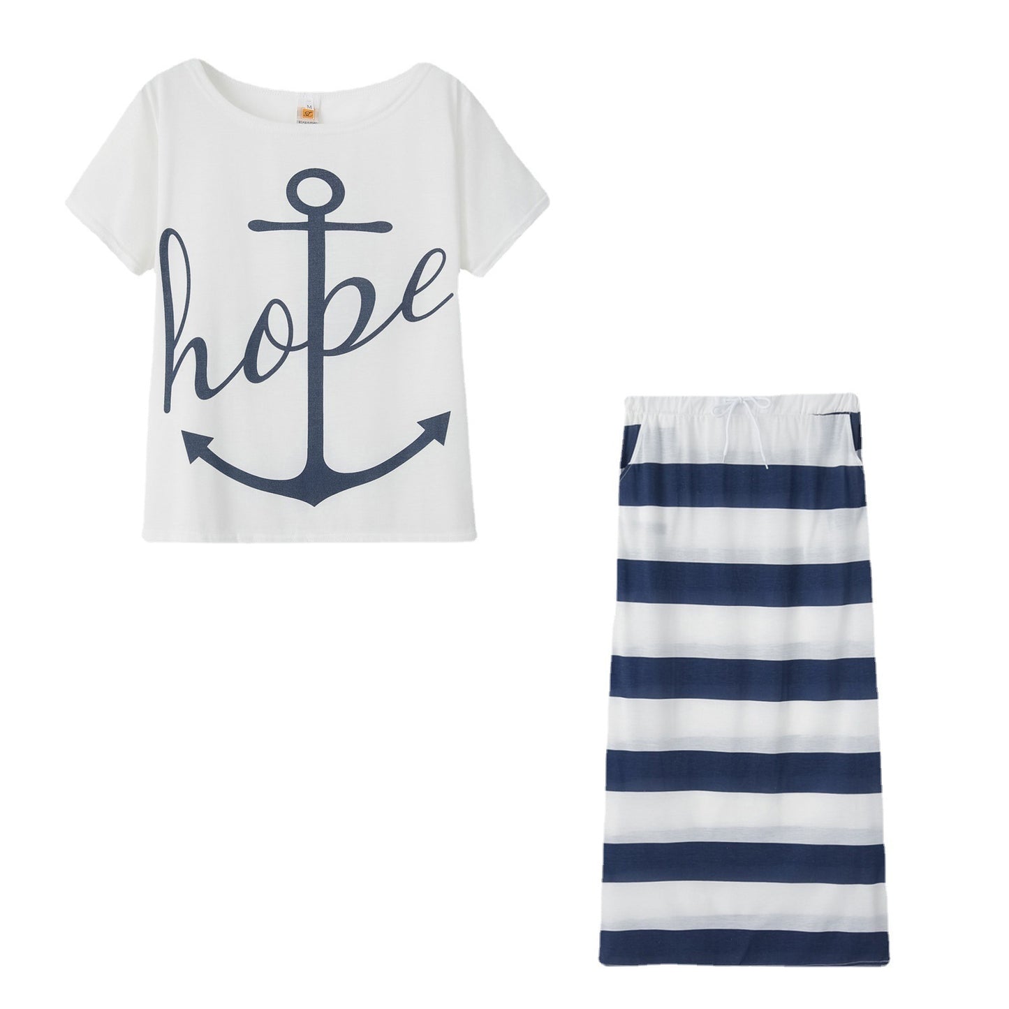 Damen gestreiftes Maxikleid mit maritimem Design und praktischen Taschen Stalluxe