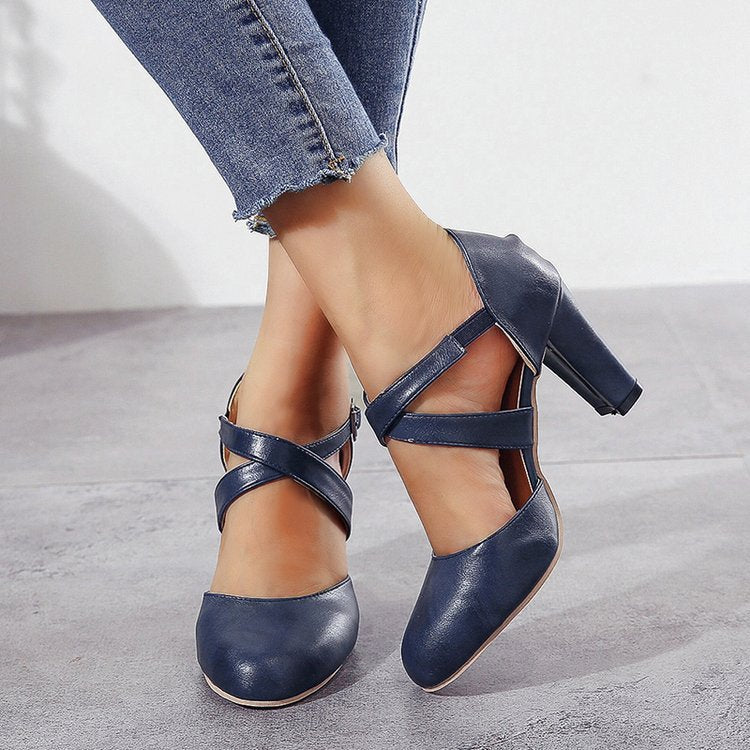 Damen Elegante Absatzschuhe mit verstellbarem Riemen Stalluxe